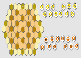 du jeu: les fiches du dominos ont une forme hexagonale